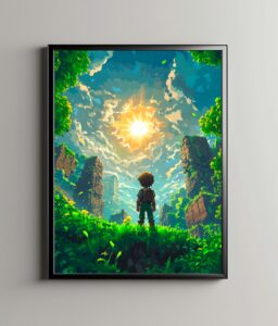 Plakat a'la Minecraft "Wschód"